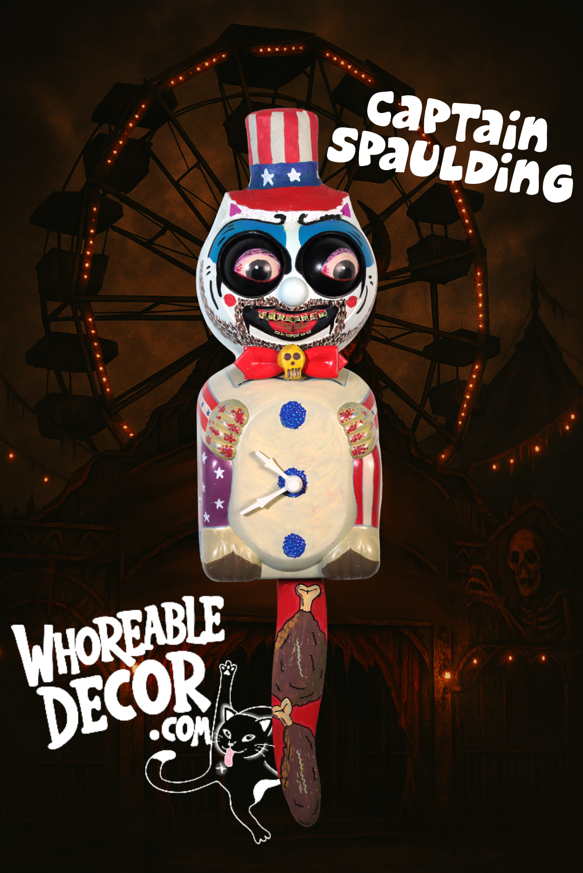 Captain Spaulding - House of 1000 Corpses - Kit Cat Klock