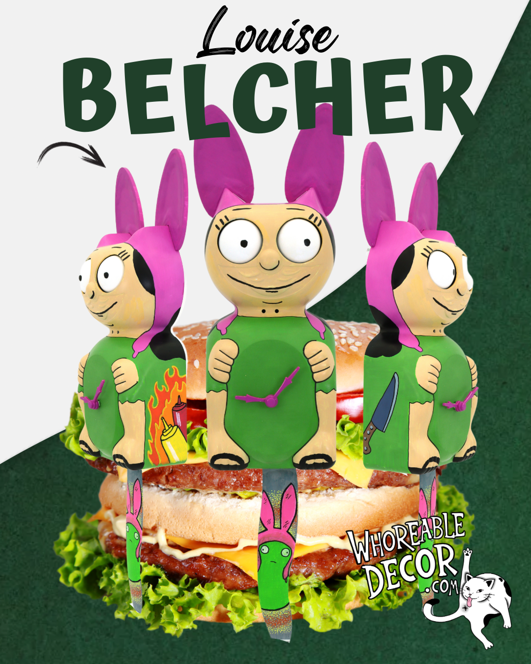 The Belcher Family - Custom Kit Cat Clock - Whoreable Decor