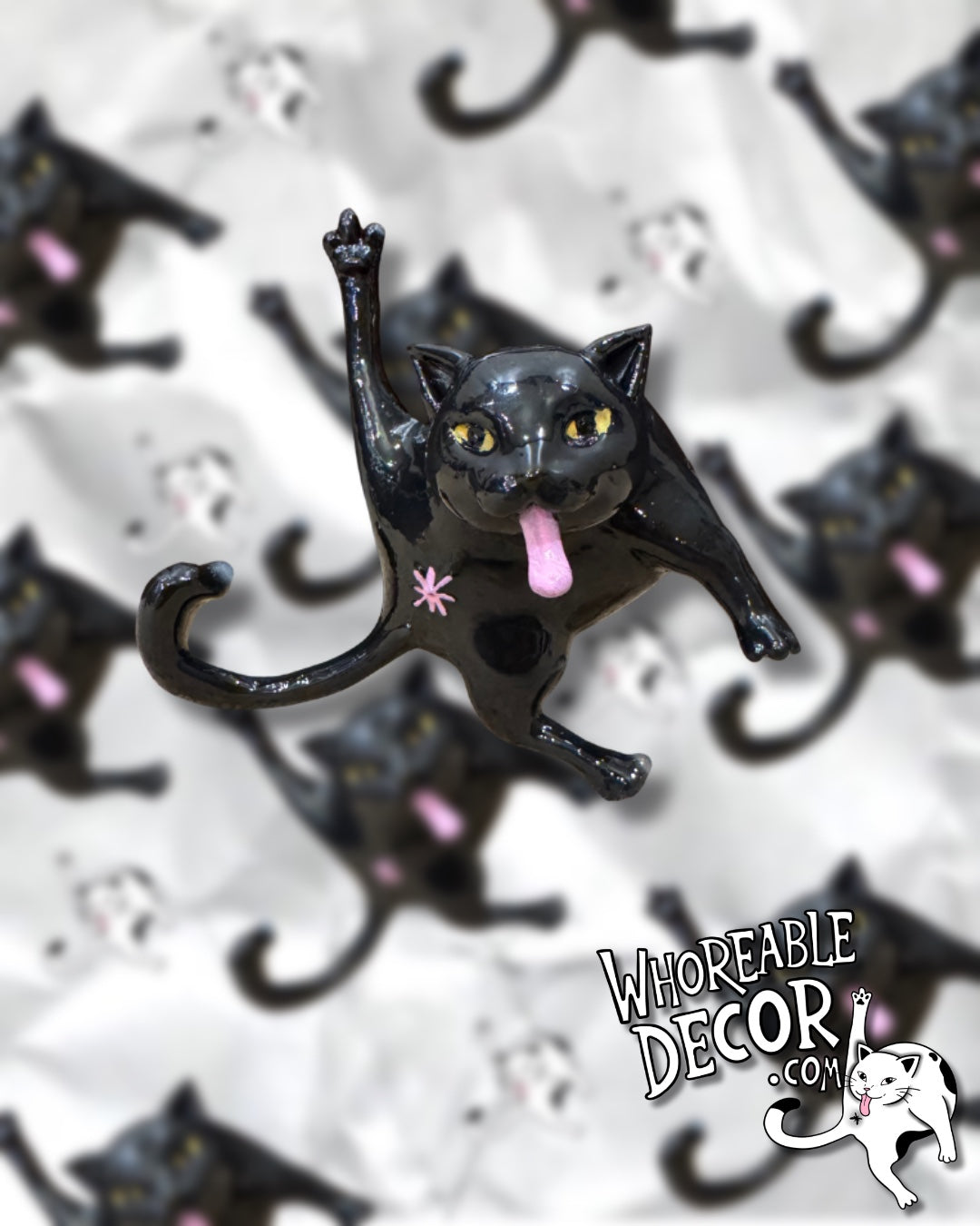 Collectible Whoreable Cat Figurine - Black