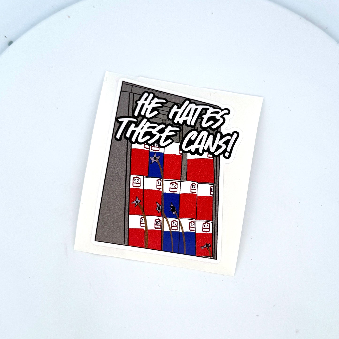 He hates these cans! - The Jerk - Sticker