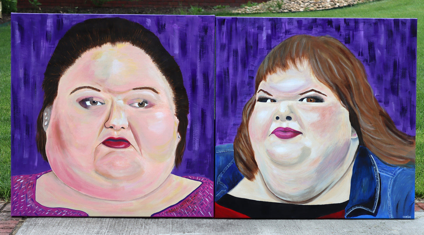 1000lb Sisters painting Tammy 36" X 36"