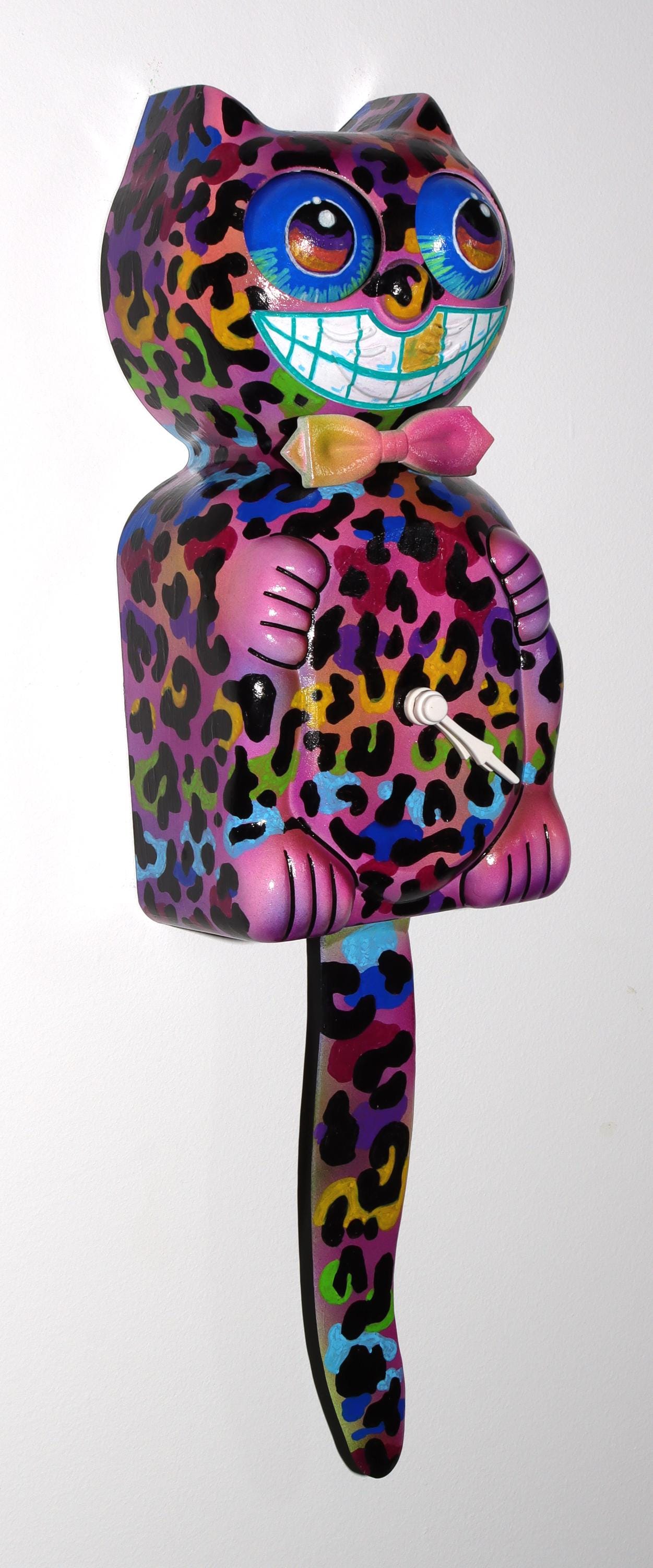 Rainbow Leopard (Lisa Frank inspired) - Kit Cat Klock