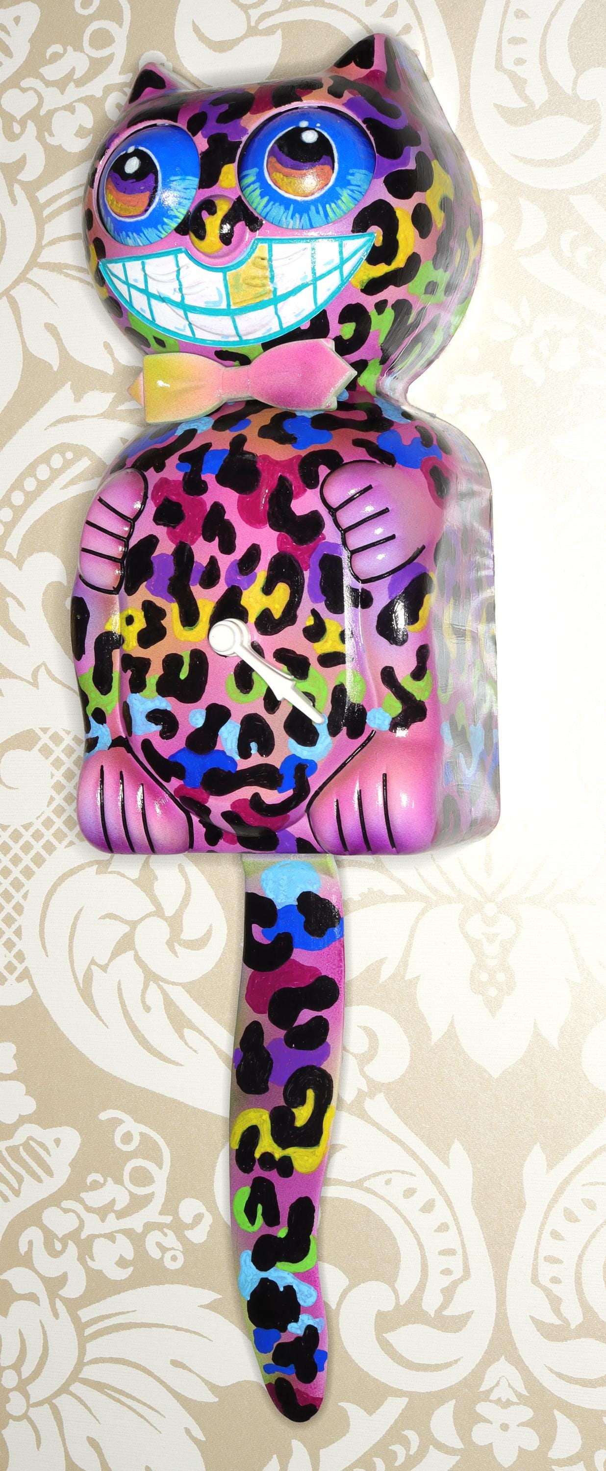 Rainbow Leopard (Lisa Frank inspired) - Kit Cat Klock