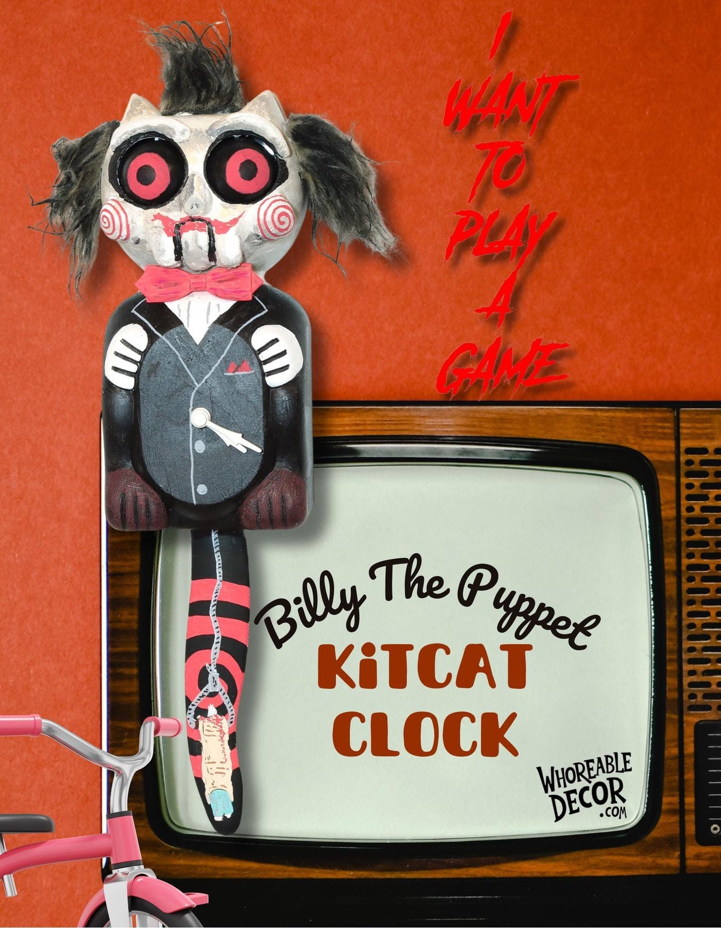 Billy the Puppet (Saw) - Kit Cat Klock
