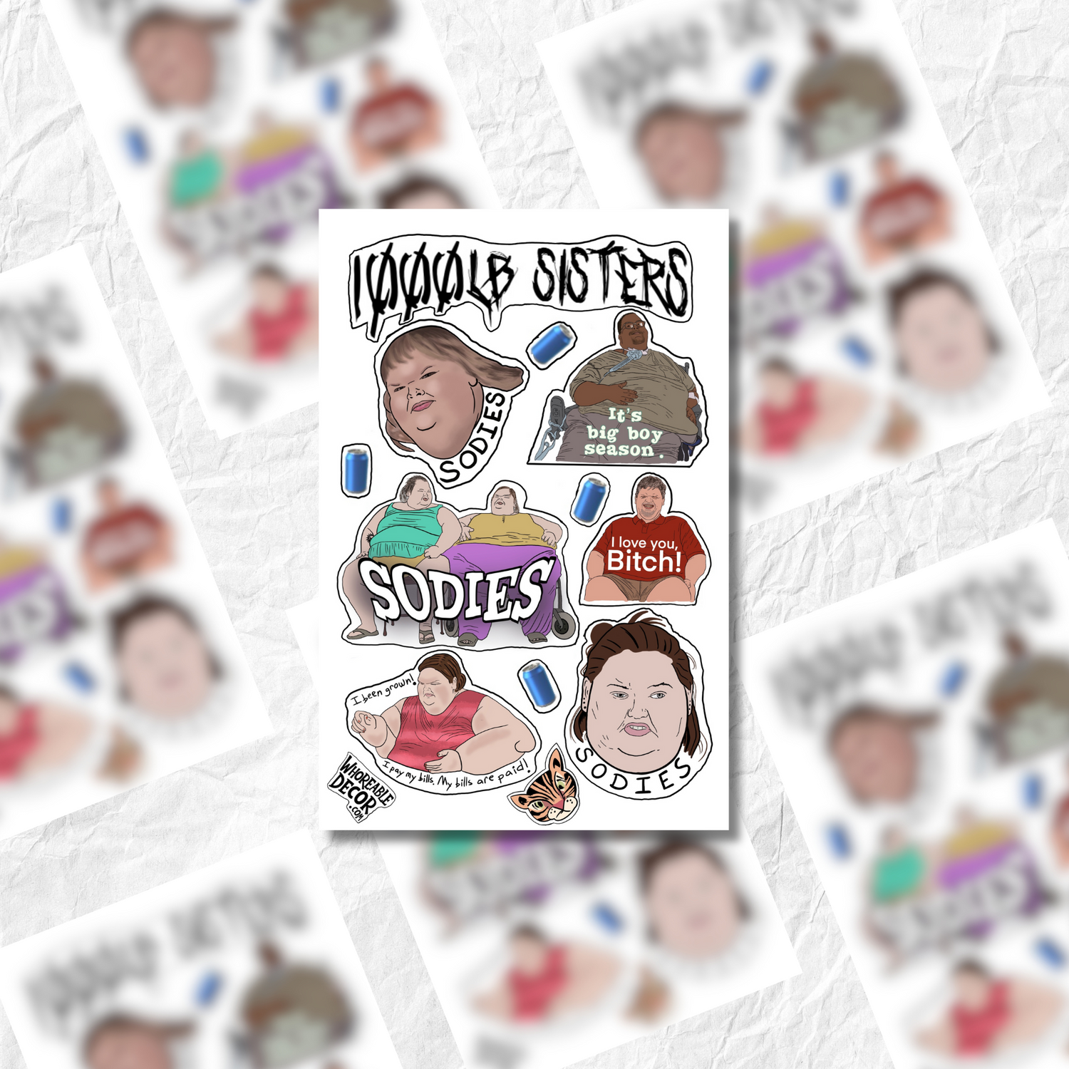 1000lb Sisters - Sticker Sampler Platter - Whoreable Decor