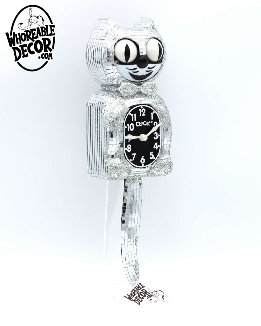 Mirrorball - Custom Kit Cat Clock - Whoreable Decor