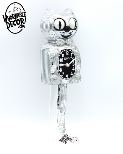 Mirrorball - Custom Kit Cat Clock - Whoreable Decor