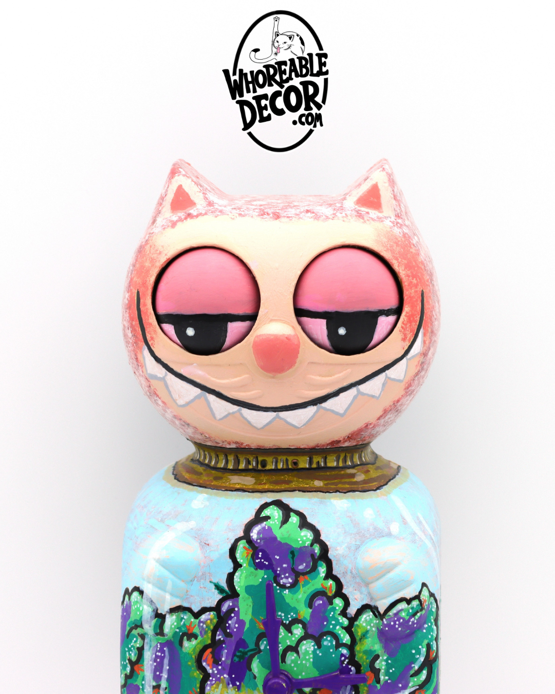 Nug Jar Lafufu - Custom Kit Cat Clock - Whoreable Decor