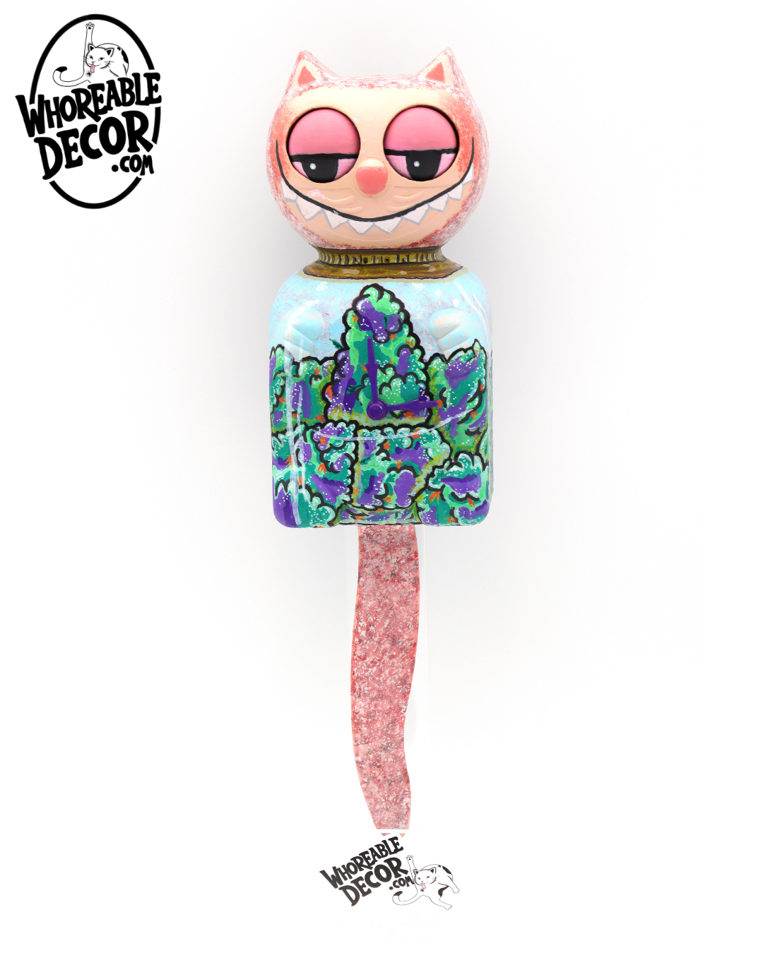 Nug Jar Lafufu - Custom Kit Cat Clock - Whoreable Decor