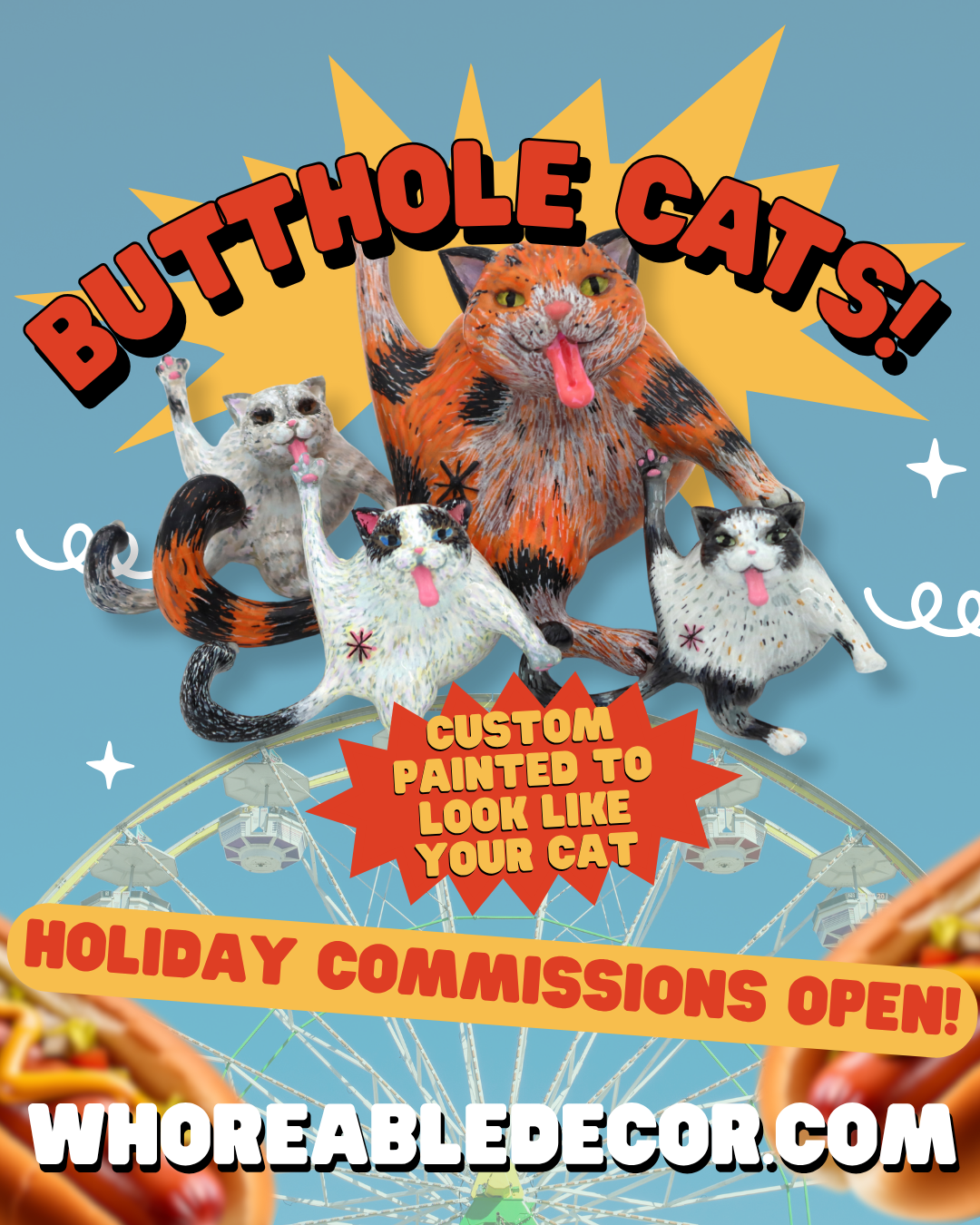 Custom B-hole Cat Whornaments!