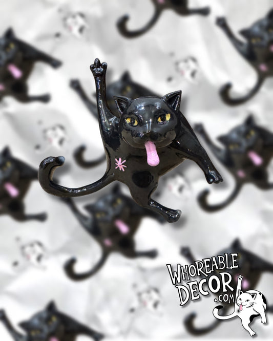 Collectible Whoreable Cat Figurine - Black