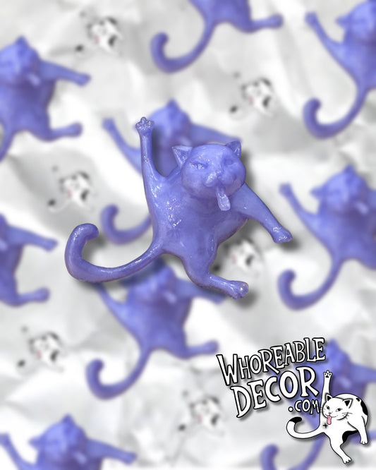 Collectible Whoreable Cat Figurine - Purple Glow in the dark