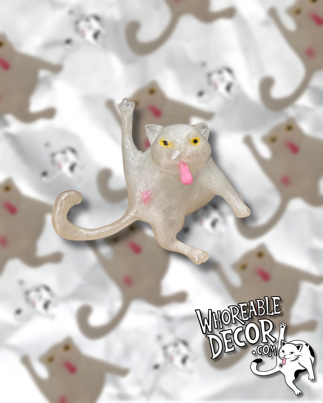 Collectible Whoreable Cat Figurine  - Clear