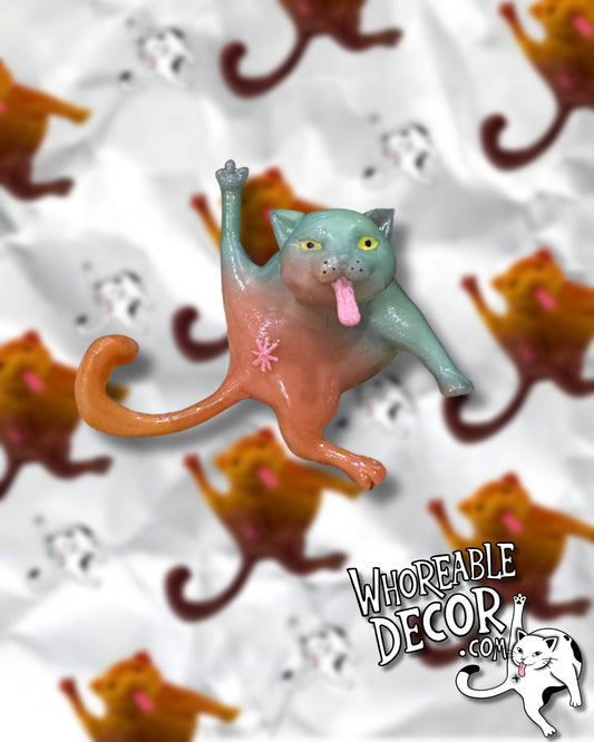 Collectible Whoreable Cat Figurine - Tri-color Glow in the dark