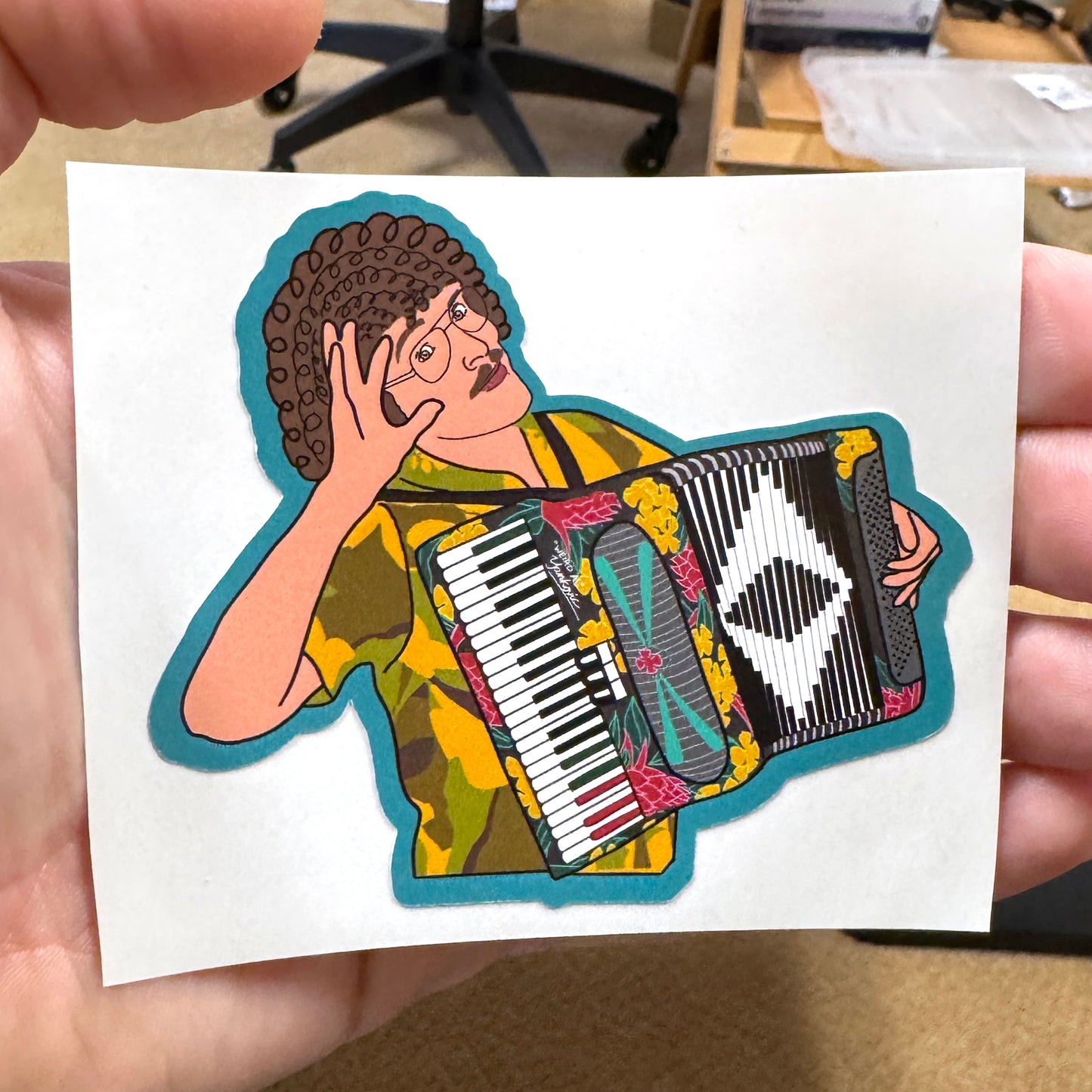 Weird Al playing the accordian
