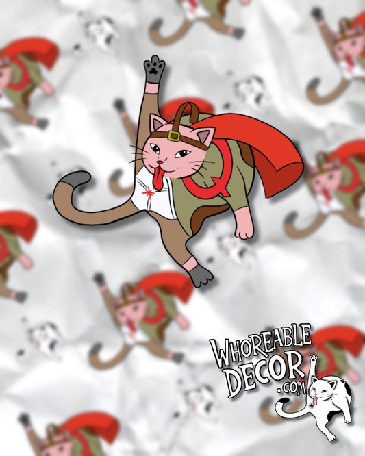 Whoreable Quailman Cat - sticker